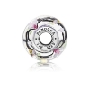 Billede af Pandora charm sølv bi muranoglas i pink, sort, grøn, hvid og lilla