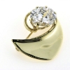 Billede af Broche, oval syn. sten, 12*10 mm. 8 kt.