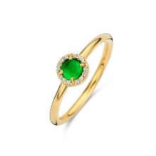 Billede af Spirit Icons Euphoria Green ring forgyldt sølv m. krystal + cz (str. 48)