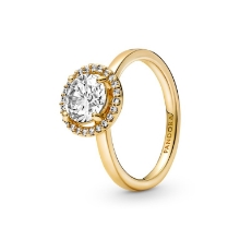Billede af Pandora Funklende Rund Halo ring forgyldt metalblanding (str. 54)