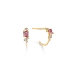 Billede af Mads Z "Leonora" øreringe 14 kt. guld m. pink turmalin + brillanter