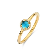 Billede af Spirit Icons Euphoria Blue ring forgyldt sølv m. krystal + cz (str. 50)