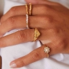 Billede af Hultquist Aya Flower ring forgyldt sølv m. ferskvandsperle + cz (str. 50-55)