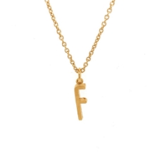Billede af *Heiring initials vedhæng sølv rhodineret "F"