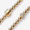 Billede af Pandora armbånd Kugle- og Pavéindfattet forgyldt metalblanding (17 cm)