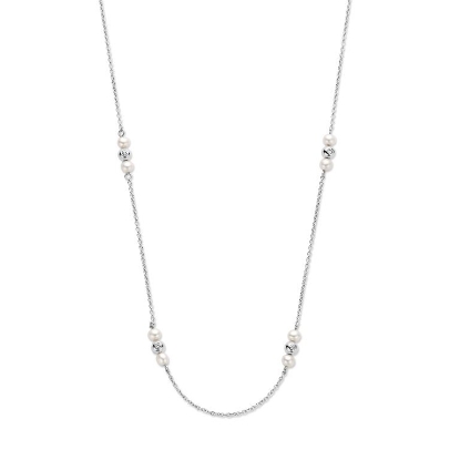 Billede af Spirit Icons Ophelia halskæde 14 kt. hvidguld m. 0,08 ct. w/vs + fvp (45 cm)