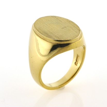 Billede af Ring oval plade, lille kant, Signetring 16,5*12 mm. 925s. forgyldt (forgyldning vil blive slidt af ved brug !)