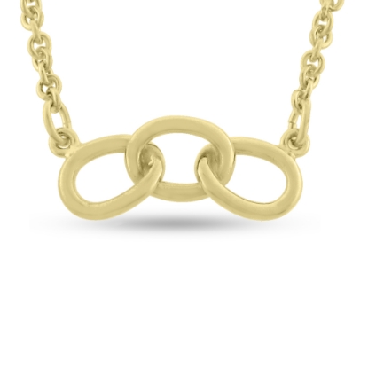 Billede af halskæde med fast vedh. loge kædeled br. 25,5 mm. 925s forgyldt