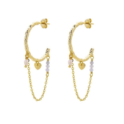 Billede af WiOGA Rabine øreringe forgyldt sølv m. perler