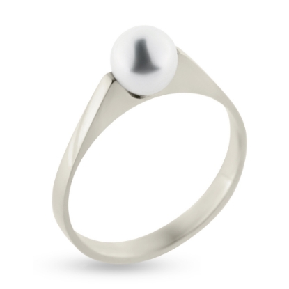 Billede af Ring sv. perle 5½-6 mm 925s