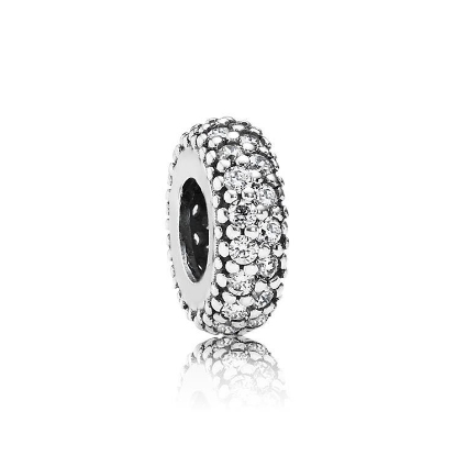Billede af Pandora charm sølv, abstrakt, cubic zirconia