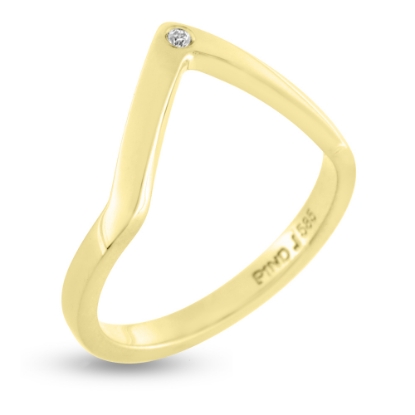 Billede af Ring V ring brillant 0,01 w/vs. 14 kt. (Vring)