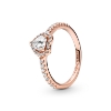 Billede af Pandora Heart ring med klar zirkonia rosaforgyldt