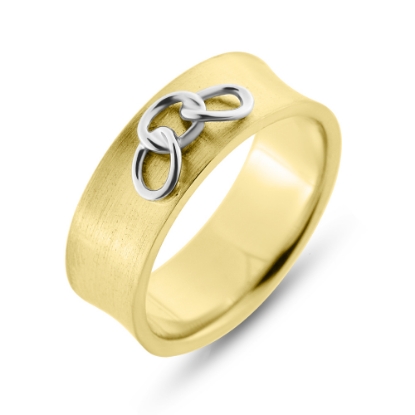 Billede af Logering hulkilet med kædeled br. 7,3 mm. 14 kt. + 14 kt. hvg.