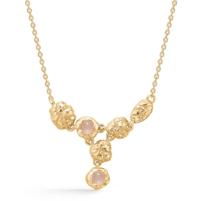 Billede af *Studio Z "Element" halskæde forgyldt sølv m. rosa cz (40-45 cm)