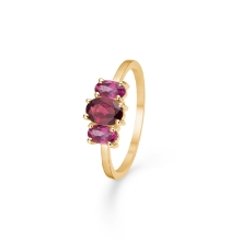 Billede af Mads Z "Hyacinth" ring 8 kt. guld m. pink topas og rhodonit (str. 56)