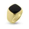 Billede af Herrering med onyx sten i 14 kt.
