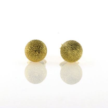 Billede af Ørestik sølv forg halvkugle 6 mm frostet overflade