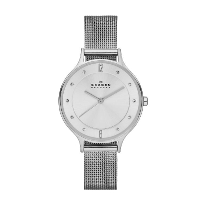 Billede af Skagen Designs Dameur, stål, mesh, krystaller 