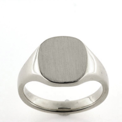 Billede af Herrering massiv lukket bund, plade antik facon 14*12,5mm 14 kt. hvg.