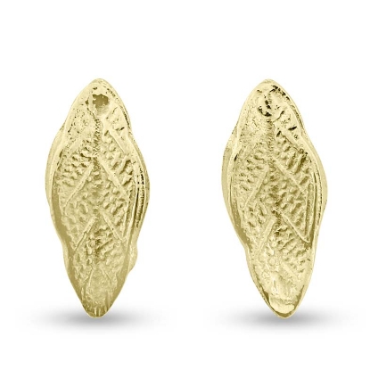 Billede af Ørestikker "Leaves" 925s forgyldt sølv