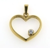 Billede af Vedhæng hjerte med fatn. syn. sten 4 mm. 8 kt.
