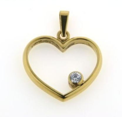 Billede af Vedhæng hjerte med fatn. syn. sten 4 mm. 8 kt.
