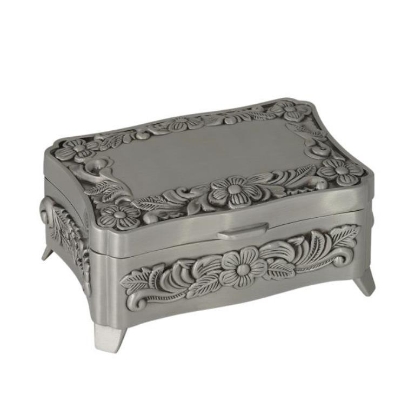 Billede af Nordahl Andersen Fortinnet smykkeskrin m/blomster 