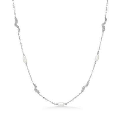 Billede af Studio Z "Tangled" halskæde sølv m. fvp (38-42 cm)