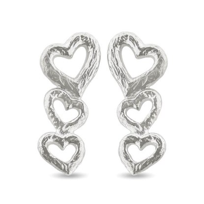 Billede af Ørestikker "Hjertetrio" i sølv