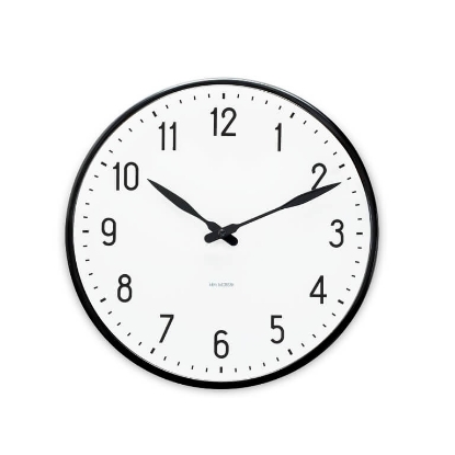 Billede af Arne Jacobsen vægur - Station - hvid/sort - 29 cm