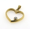 Billede af Vedhæng hjerte med fatn. brill. 0,05 w/vs 14 kt.