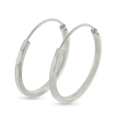 Billede af By Pind creoler med facetter sølv med vippelås  20 mm