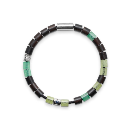 Billede af Mads Z Black Sun armbånd "North Shore" 18 cm. sort nylon m. sølv lås