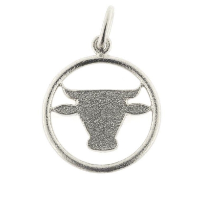 Billede af Vedhæng slagter, oksehoved, 20 mm. 14 kt. hvg.