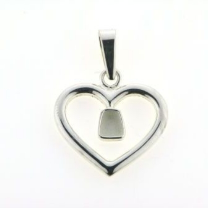 Billede af Tand vedh. hjerte m. 1 tand 925s