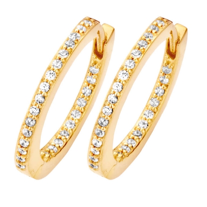 Billede af Spirit Icons creol PASSION stor sølv forgyldt cz