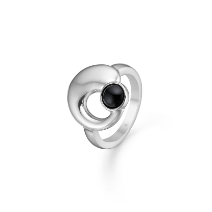 Billede af Mads Z "Ebony" ring sølv m. onyx (str. 50 - 60)