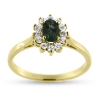 Billede af Rosetring med ægte fac. smaragd 6*4 mm. & 12 * brill. a 0,02 w/vs. 14 kt.