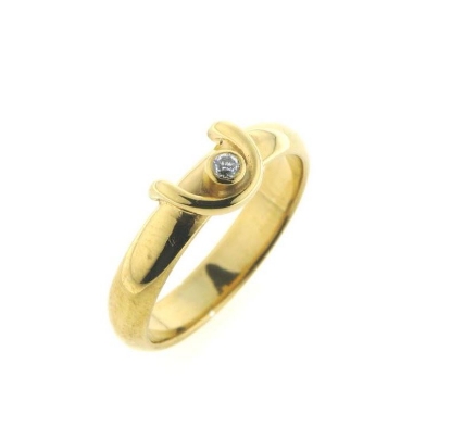 Billede af Ring m. pynt 1 syn. sten 1,75 mm. 14 kt.