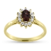 Billede af Rosetring med ægte fac. rubin 6*4 mm. & 12 * brill. a 0,02 w/vs. 14 kt.