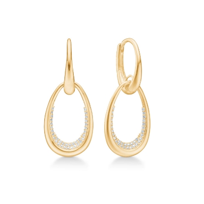 Billede af *Mads Z "Diamond Ellipse" ørestik 14 kt. m. 0,23 ct. W.SI