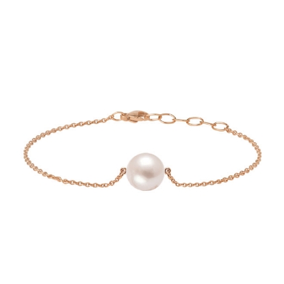 Billede af *Heiring armbånd sølv rosa forgyldt 8mm. hvid ferskvandsperle