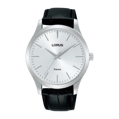 Billede af Lorus Classic herreur stål sort læderrem 5bar 40mm