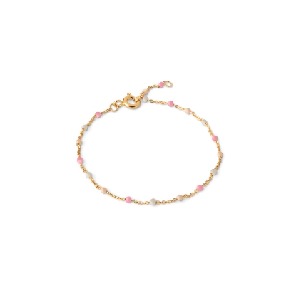 Billede af ENAMEL Copenhagen Lola Tropical armbånd sølv forgyldt med lys emalje (15 + 4 cm)
