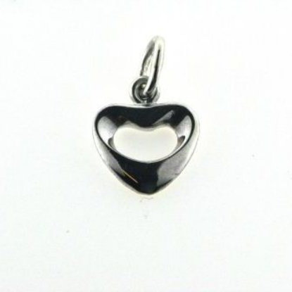 Billede af Vedhæng hjerte, hj. 9,5 mm. åbent massivt 925s.