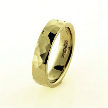 Billede af Damering, vielses, hamret overflade 14 kt.