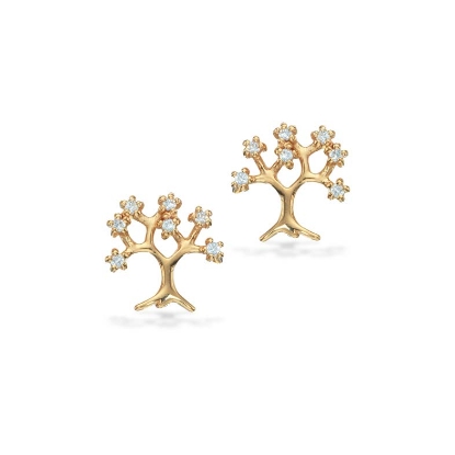Billede af Ørepynt Livets Træ syn. cubic zir. sølv fg.