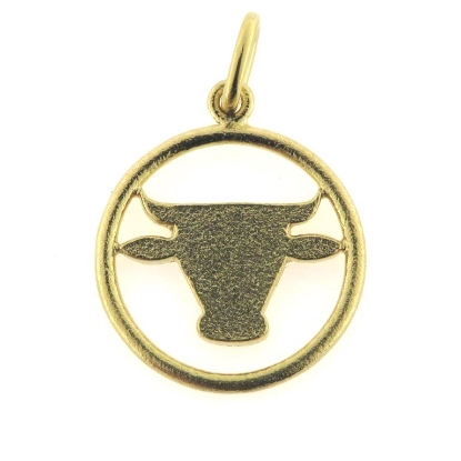 Billede af Vedhæng slagter, oksehoved, 20 mm. 14 kt.