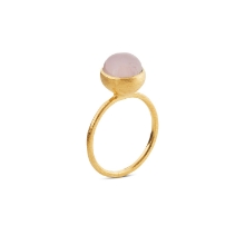 Billede af Susanne Friis Bjørner Ring sølv forgyldt lyserød krystal 8mm str. 57